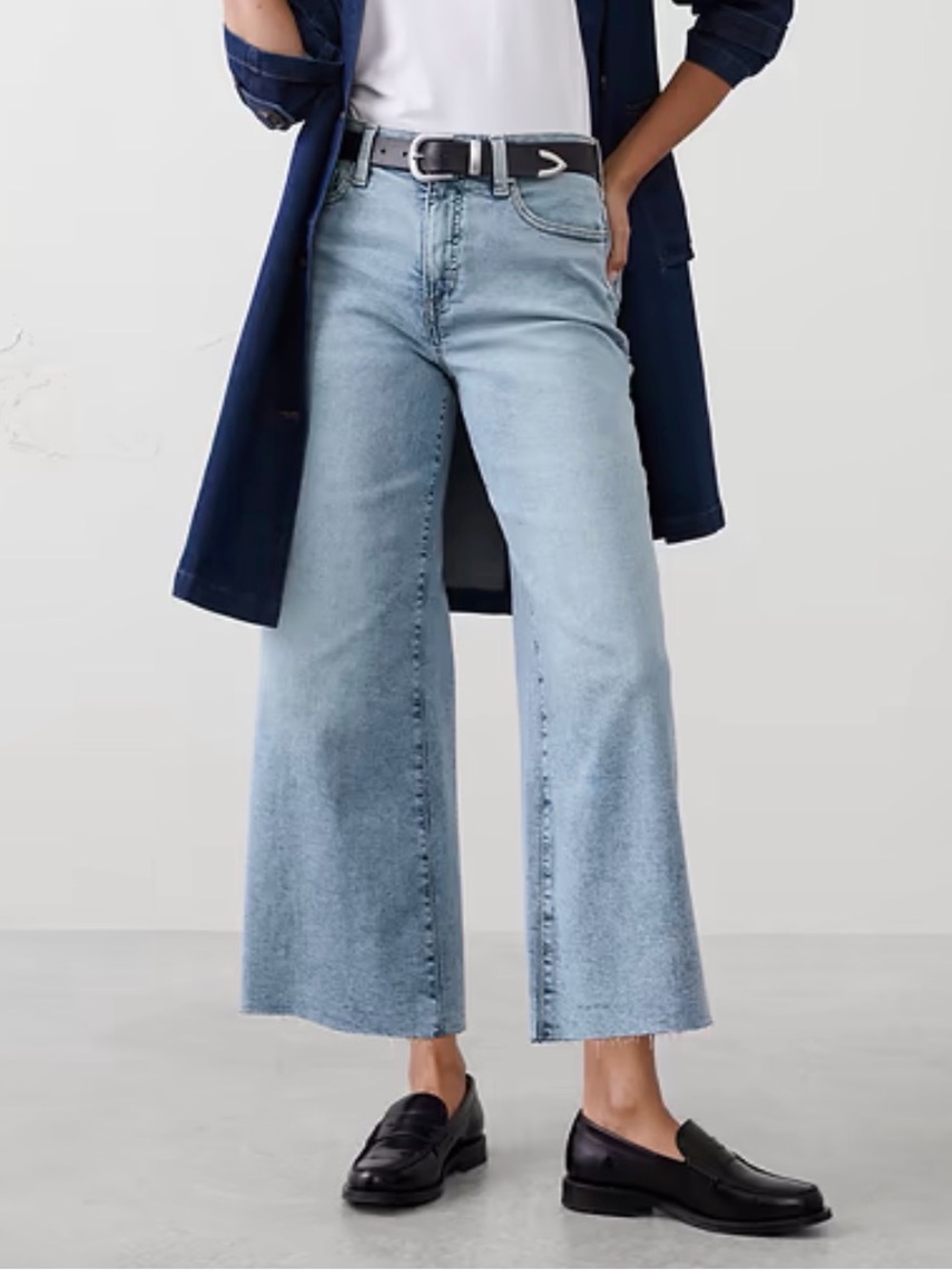 Banana Republic Wide Leg High Rise Cropped Jeans